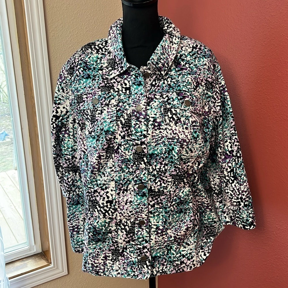 CJ Banks Vibrant Cotton Lightweight Denim Jacket